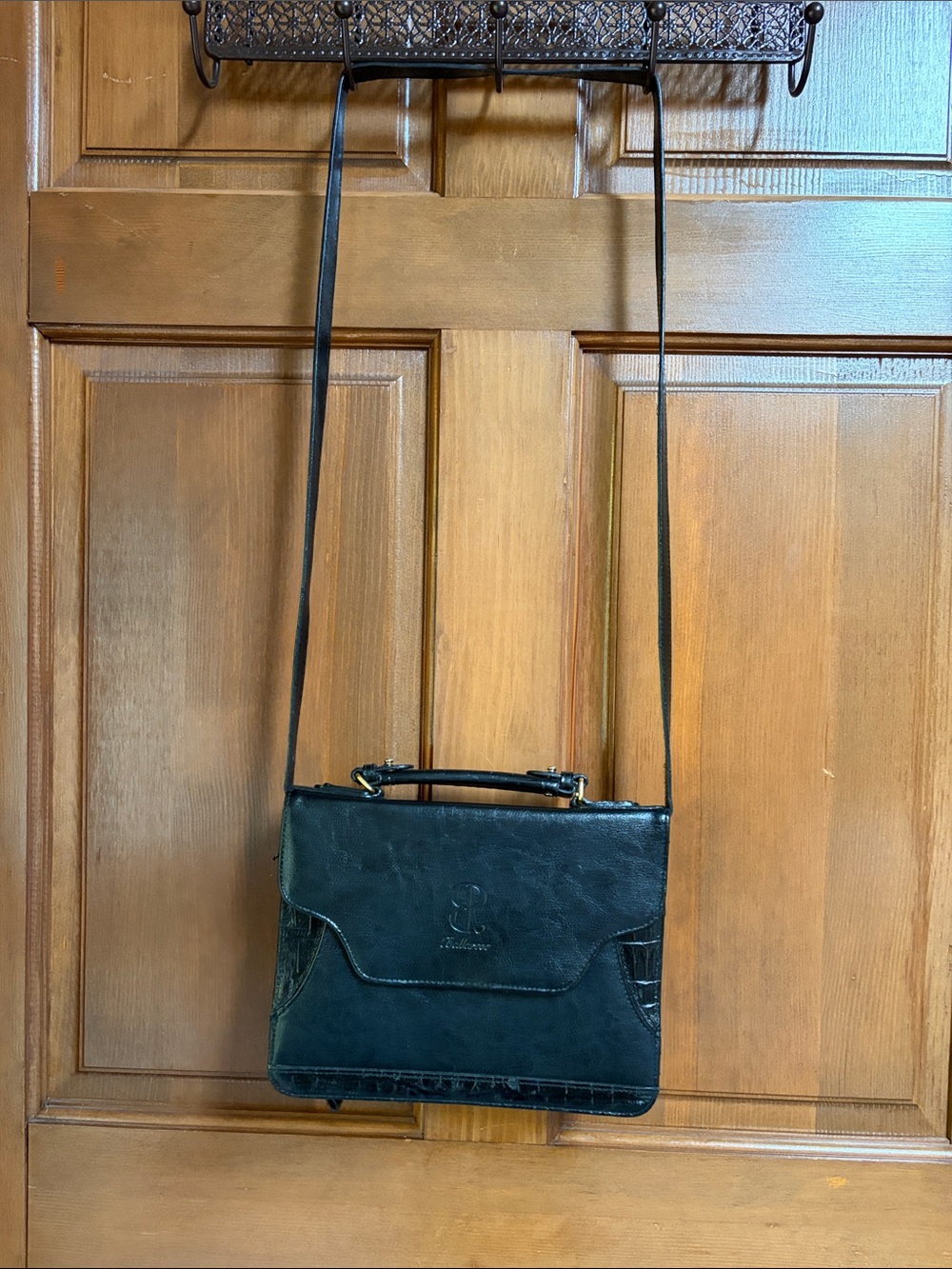 Bellerose Black Suede & Leather Crossbody Bag